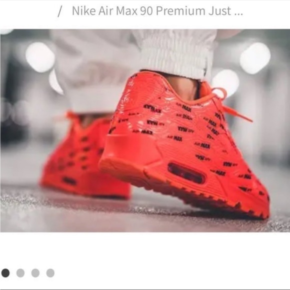 Nike Air Max 90 SE Ltr GS All Print Logo Bright Crimson size 10.5 Women - Picture 4 of 11